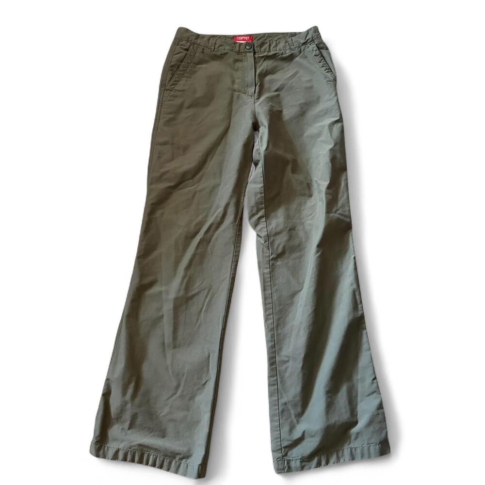 Esprit Women's Green and Khaki Trousers size small Y2K vintage